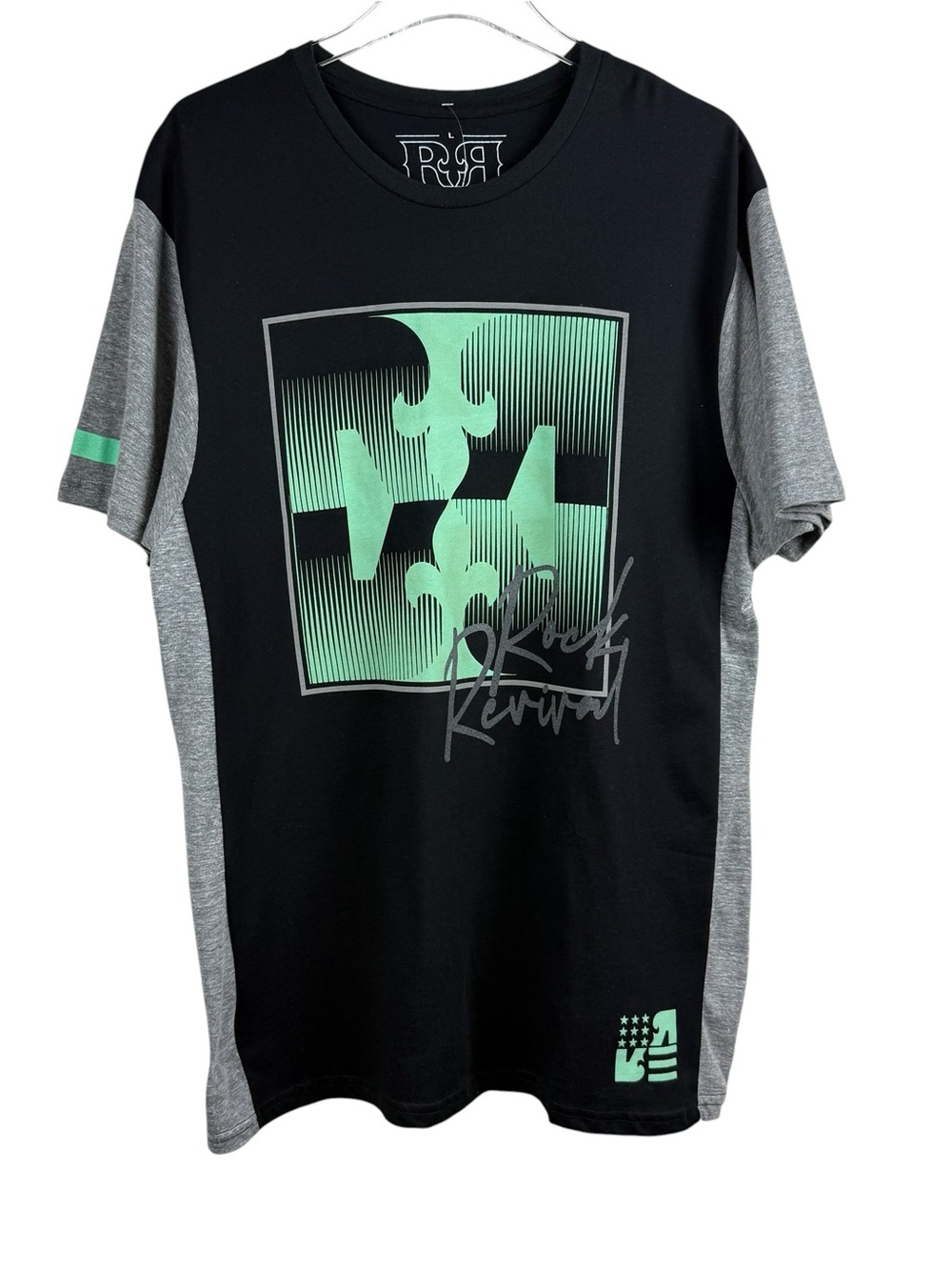 Rock Revival Black Gray T-shirt Men's Size L New WITHOUT Tags